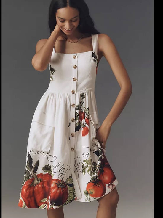 Anthropologie Dresses & Skirts - Anthropologie Sleeveless Tomato White Button-Front Sundress. Price Firm